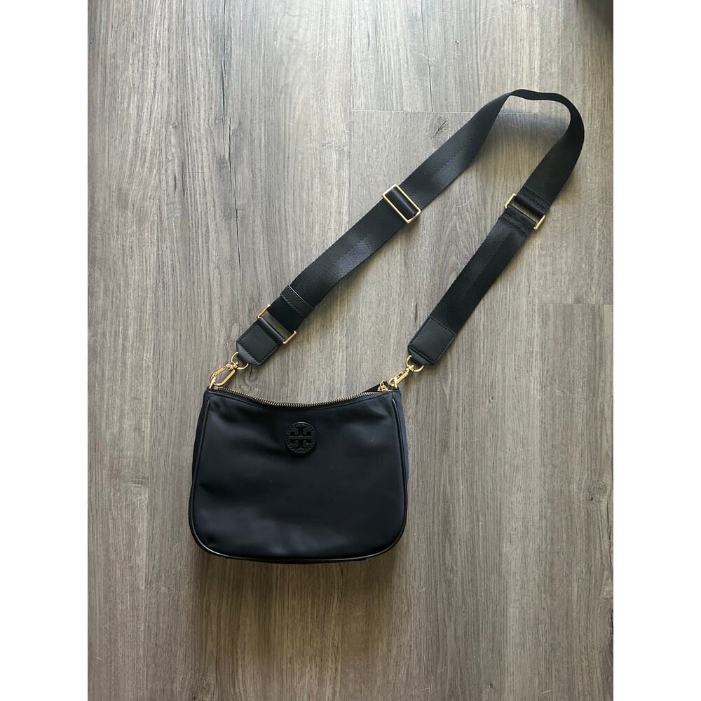 Tory Burch Nylon Web Mini hobo bag in black
